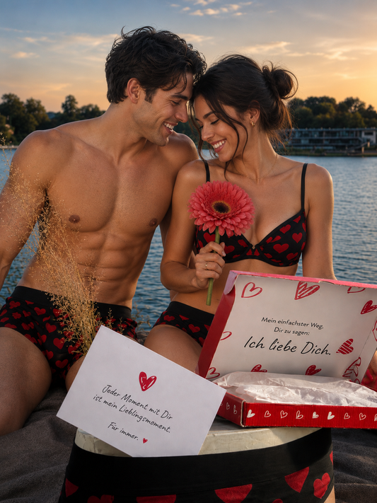 Herz-Boxershorts&Tanga-Geschenkset